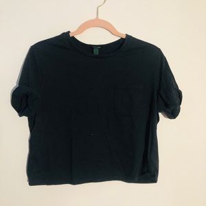 Wild Fable Black Pocket Crop Tee